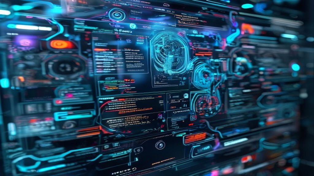 AI code generation on futuristic interface